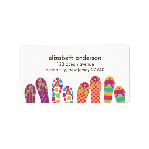 Summer Flip Flops Address Labels