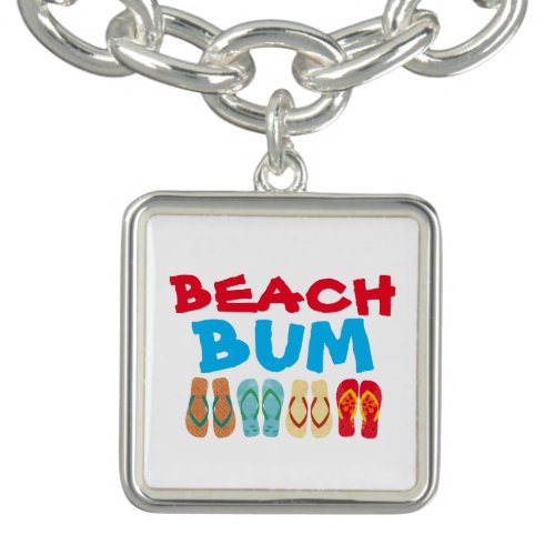 Summer Flip Flops Beach Bum Charm Bracelet