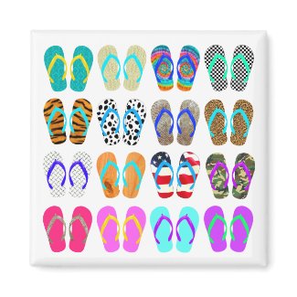 Summer Flip-Flops Chart 2 Inch Square Magnet