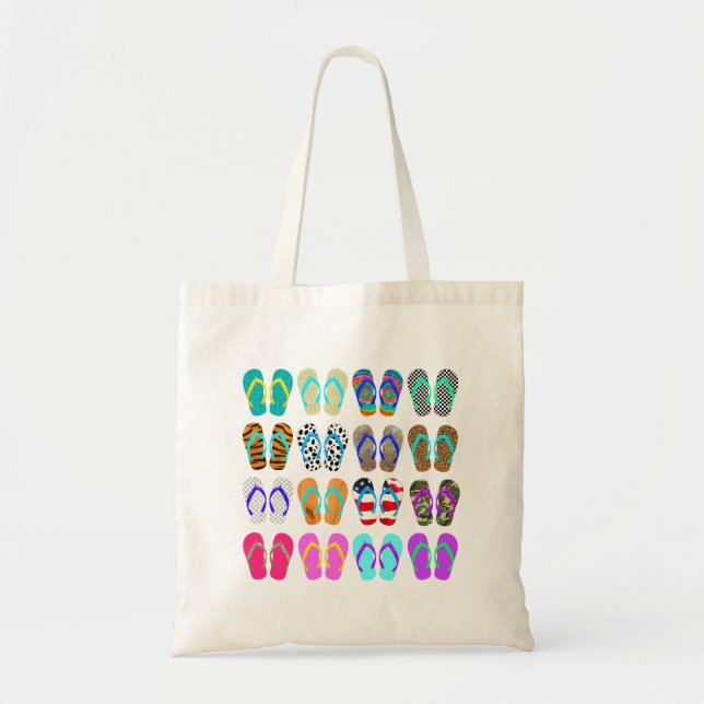Summer Flip-Flops Chart Tote Bag (Front)