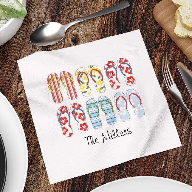 Summer Flip Flops Napkins (Cute flip flops custom napkins)