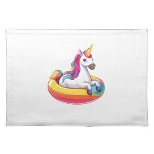 Summer Float Unicorn (1) Cloth Placemat