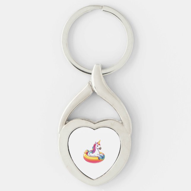 Summer Float Unicorn (1) Keychain (Front)