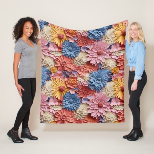 Summer Floral 3D Fleece Blanket