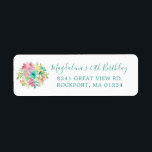 Summer Floral 40th Birthday Return Address Label<br><div class="desc">Add a pretty touch to your 40th birthday invitation envelope. A summer watercolor floral bouquet decorates the left side. A classic script font let's people know the special occasion. A traditional font adds the address.</div>