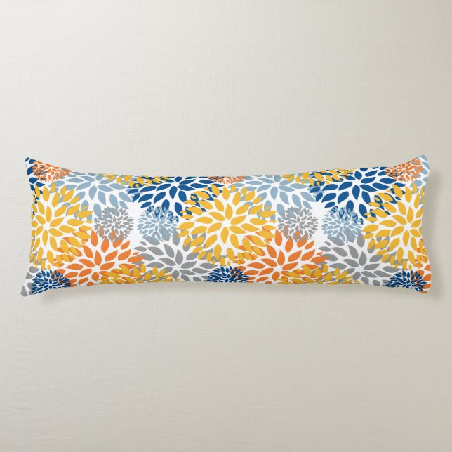 Summer Floral Abstract Bright Colors Pattern Body Pillow (Front)