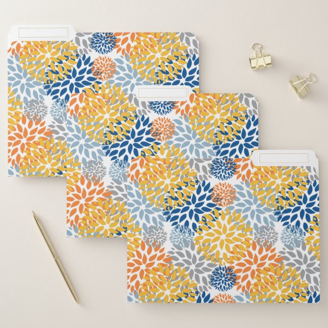 Summer Floral Abstract Bright Colors Pattern File Folder (Set)