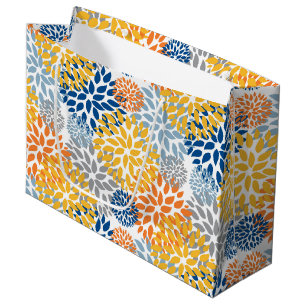 Summer Floral Abstract Bright Colors Pattern Large Gift Bag
