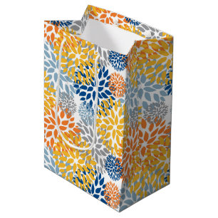 Summer Floral Abstract Bright Colors Pattern Medium Gift Bag