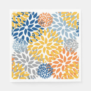 Summer Floral Abstract Bright Colors Pattern Napkins