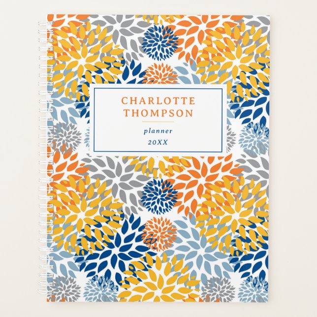 Summer Floral Abstract Bright Colors Pattern Planner (Front)
