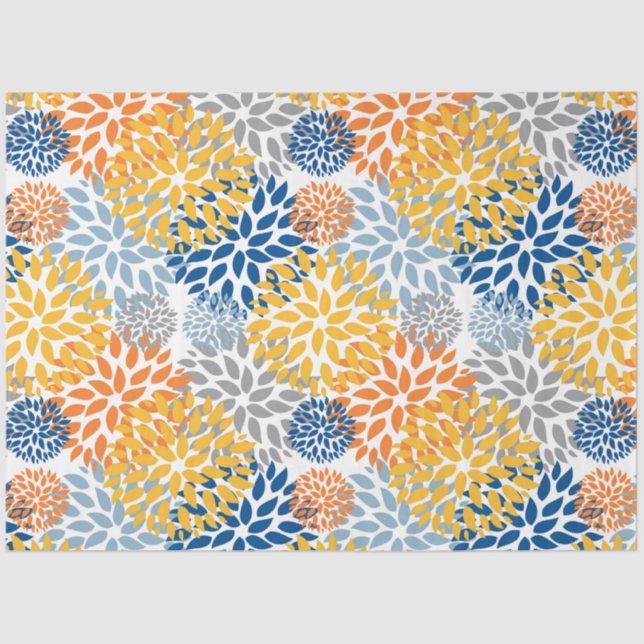 Summer Floral Abstract Bright Colors Pattern Tissue Paper (Front)