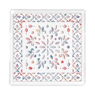 Summer Floral Acrylic Tray