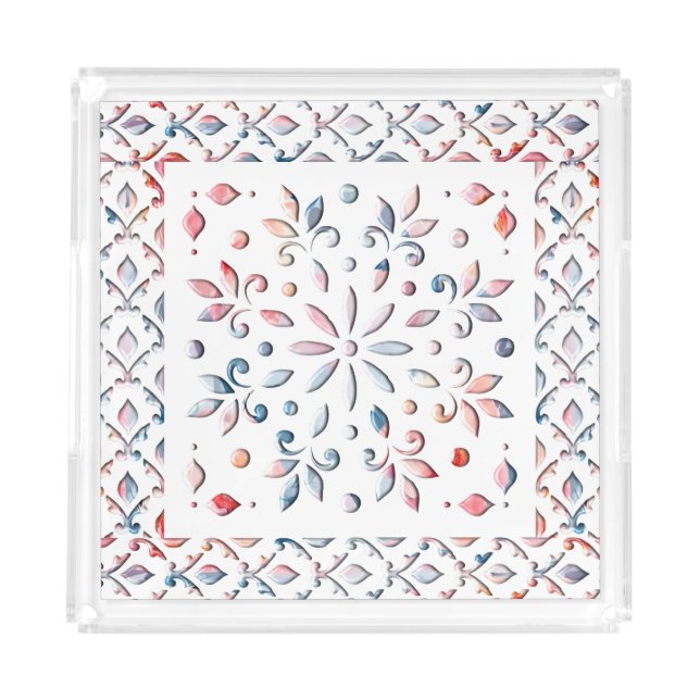 Summer Floral Acrylic Tray (Front)