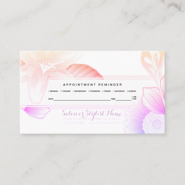summer floral appointment reminder (Front)