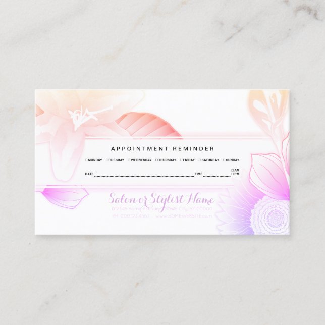 summer floral appointment reminder (Front)