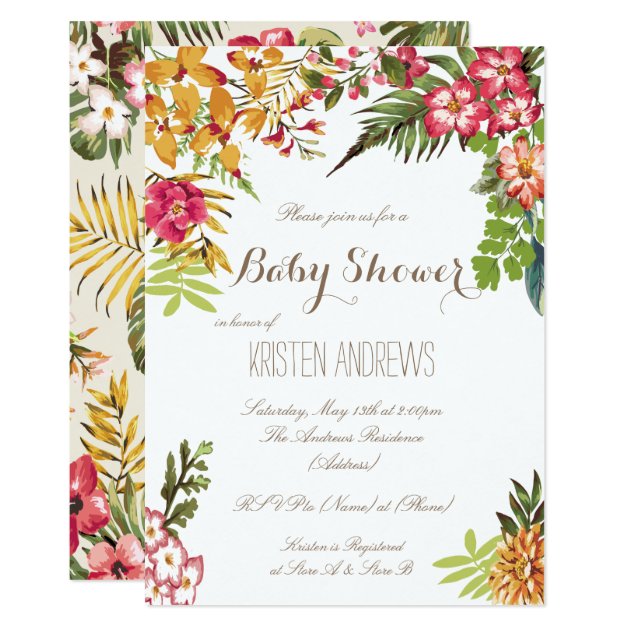 Summer Floral Baby Shower Invitation