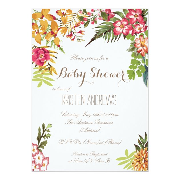 Summer Floral Baby Shower Invitation