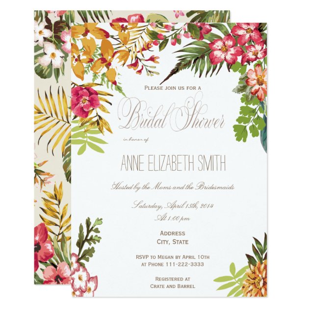 Summer Floral Bridal Shower Invitation