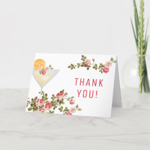 Summer Floral Brunch Bubbly Champagne Baby Shower Thank You Card
