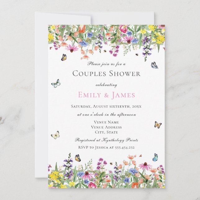Summer Floral Couples Shower Invitation (Front)