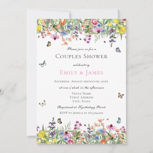 Summer Floral Couples Shower Invitation
