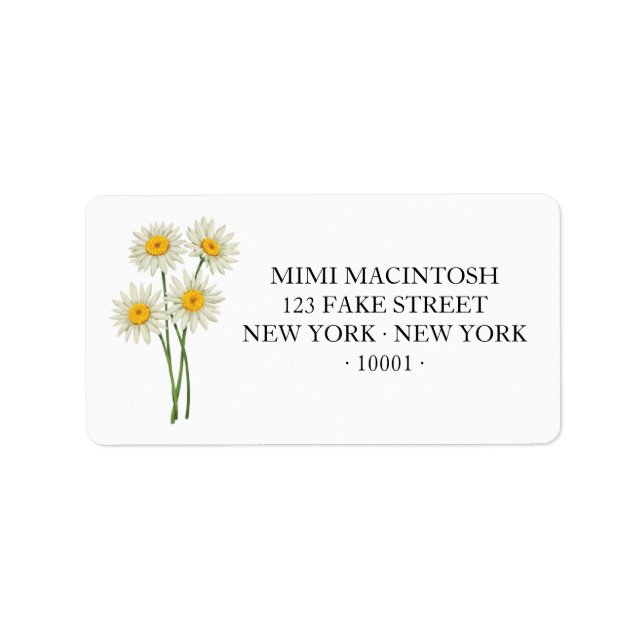 Summer Floral Daisy Sunflower Address Labels (Front)