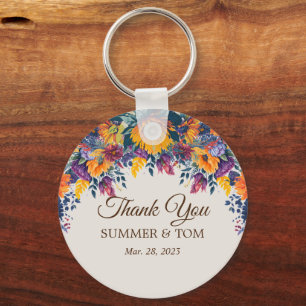 Summer Floral elegant Thank you Keychain