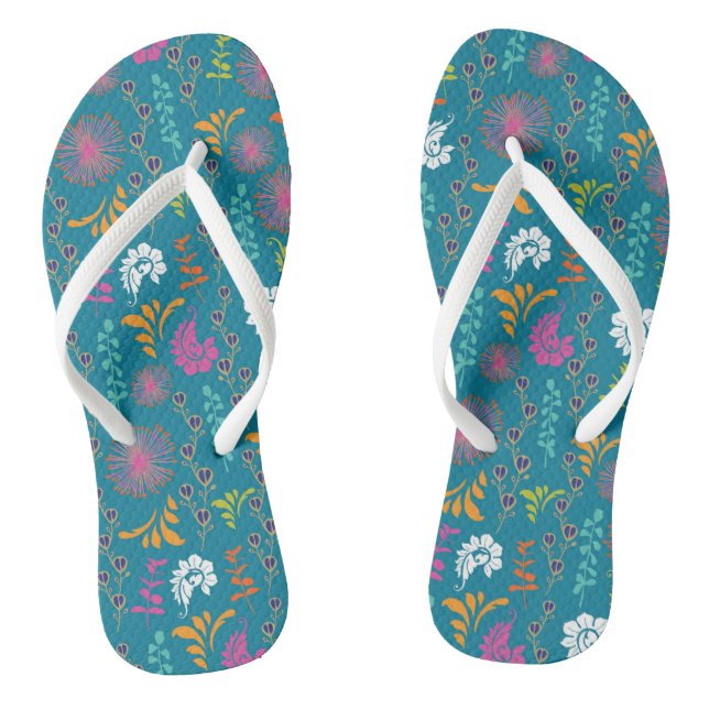 Summer Floral Flip Flops (Footbed)