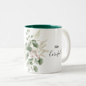  Summer Floral Foliage Mrs Newlywed Bride     Two-Tone Coffee Mug (Front Right)