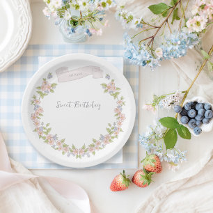 Summer Floral Garden Birthday Paper Plates
