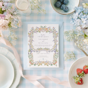 Summer Floral Garden Wedding Invitation