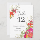 Summer Floral Garden Wildflowers Table Number (Front)