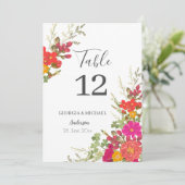 Summer Floral Garden Wildflowers Table Number (Standing Front)