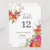 Summer Floral Garden Wildflowers Table Number (Front/Back)