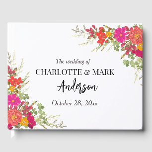 Summer Floral Garden Wildflowers wedding  Guest Book