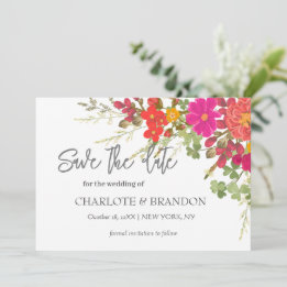 Summer Floral Garden Wildflowers Wedding Save The Date