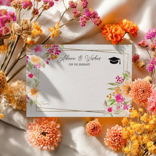 Summer floral gold graduation advice wishes