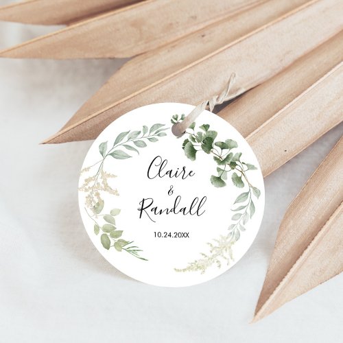 Summer Floral Green Foliage Wedding    Classic Round Sticker