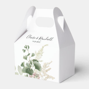 Summer Floral Green Foliage Wedding  Favor Boxes