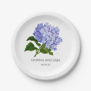 Summer Floral Hydrangea Wedding Paper Plates