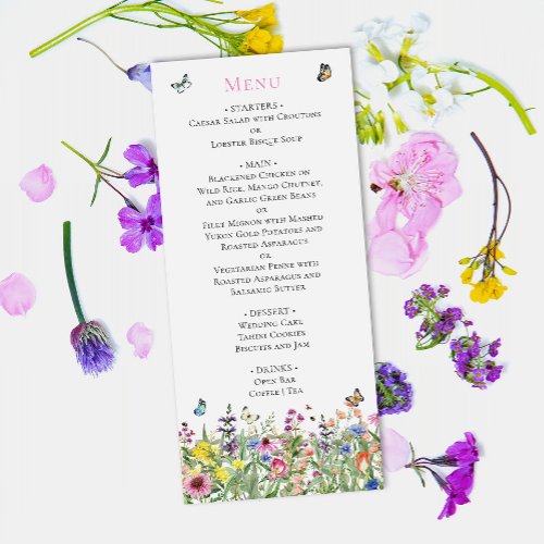 Summer Floral Menu