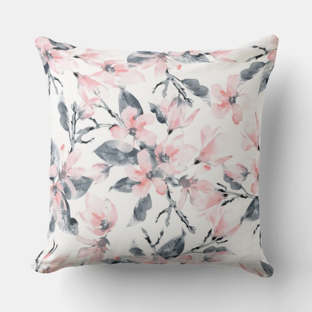 Summer Floral Outdoor Pillow (Front)