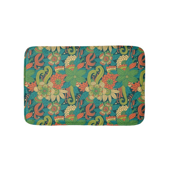 Summer floral pattern bathroom mat (Front)