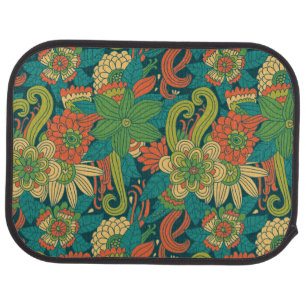 Summer floral pattern car floor mat