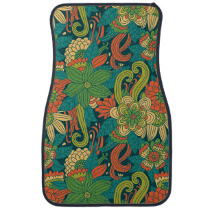 Summer floral pattern car mat