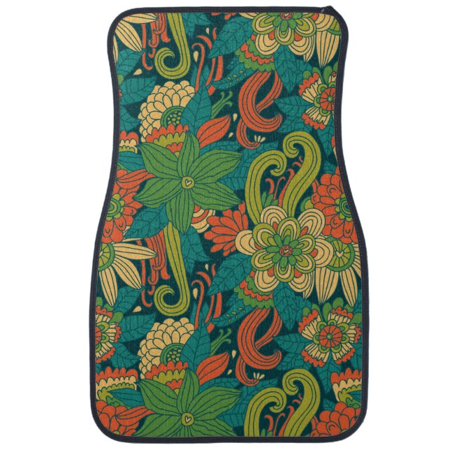 Summer floral pattern car mat (Front)