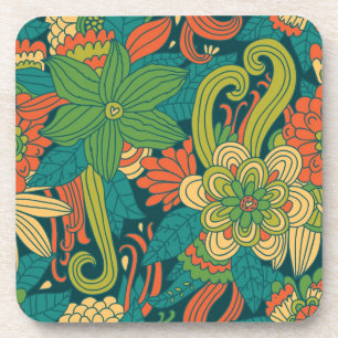 Summer floral pattern drink coaster