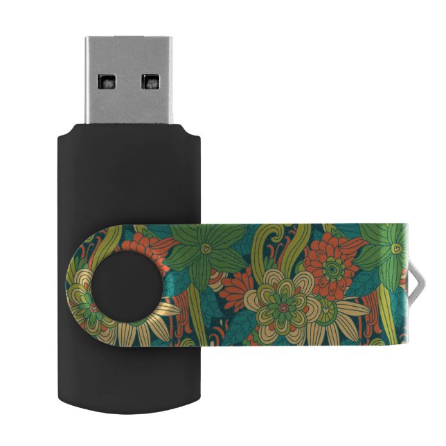 Summer floral pattern flash drive (Opened)