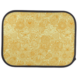 Summer floral pattern in warm colors car floor mat